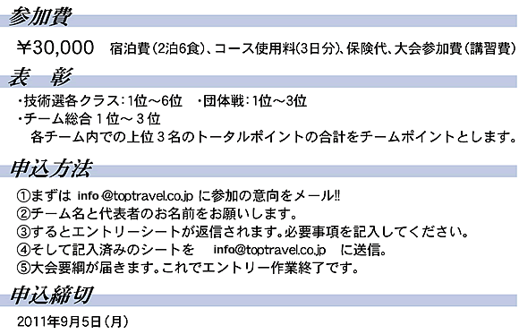 第1回学生インラインスキー参加要綱